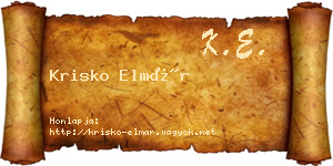 Krisko Elmár névjegykártya